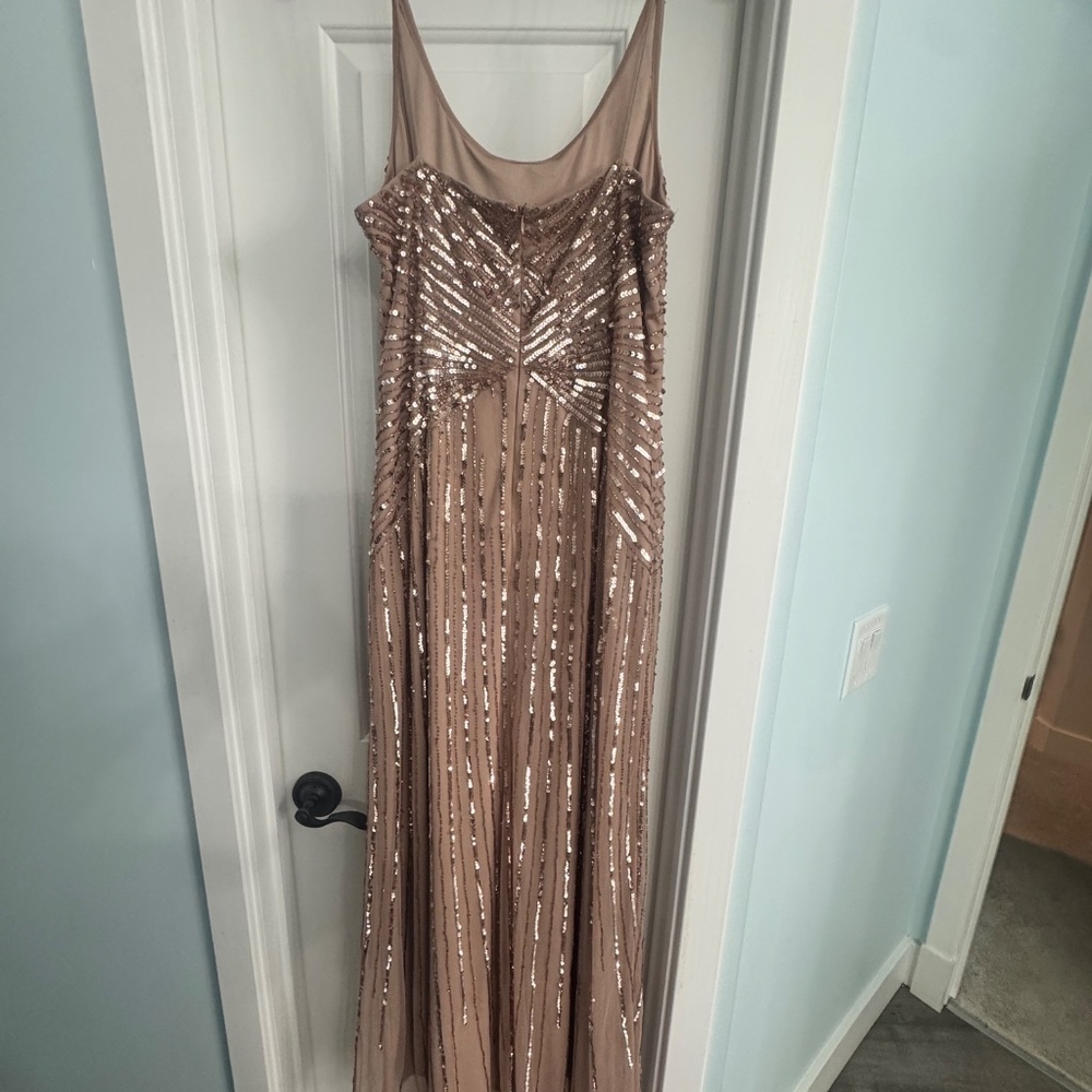 Adrianna Papell Size 14 Rose/blush sequins - Picture 7 of 10